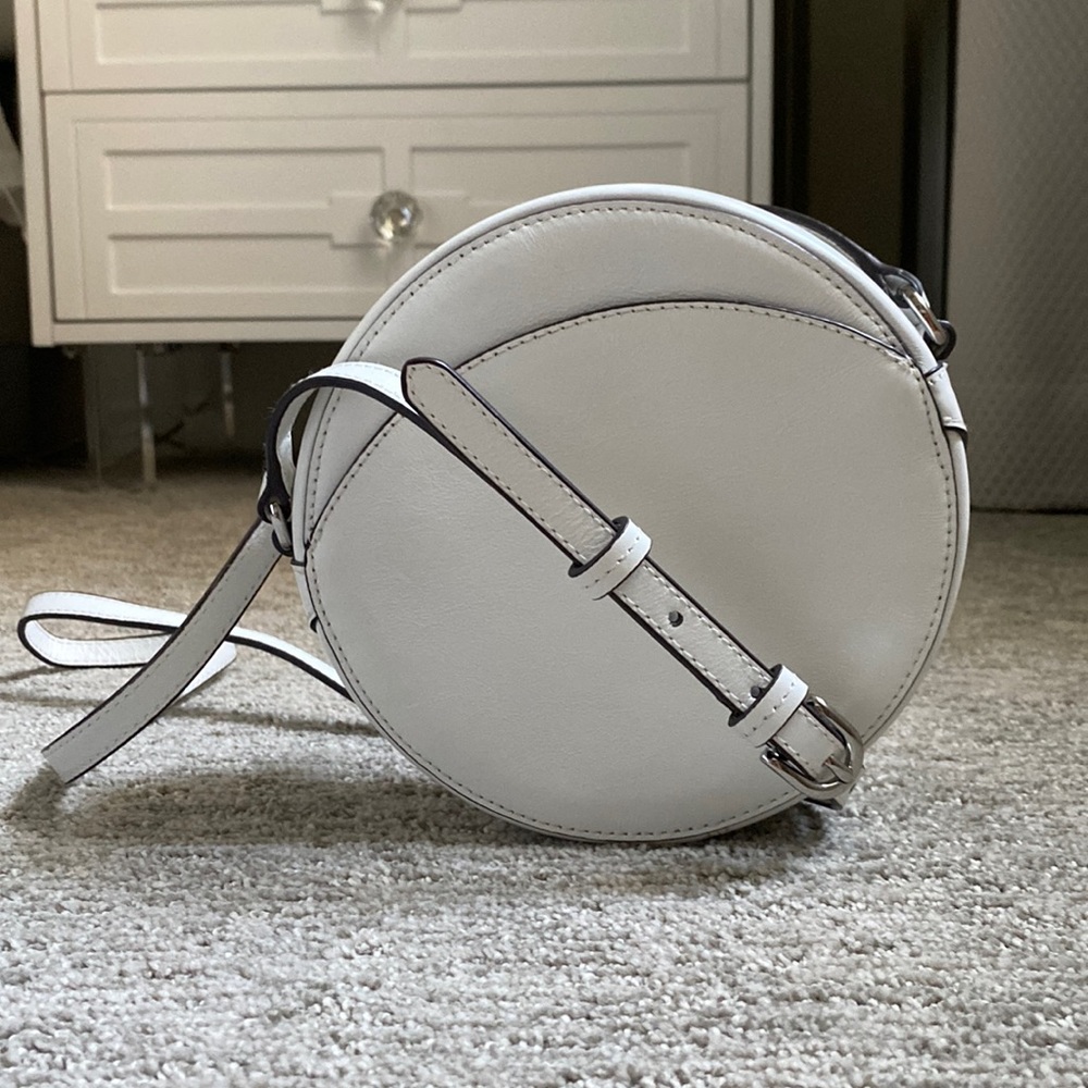 Banana Republic Italian Leather White Circle Bag Crossbody